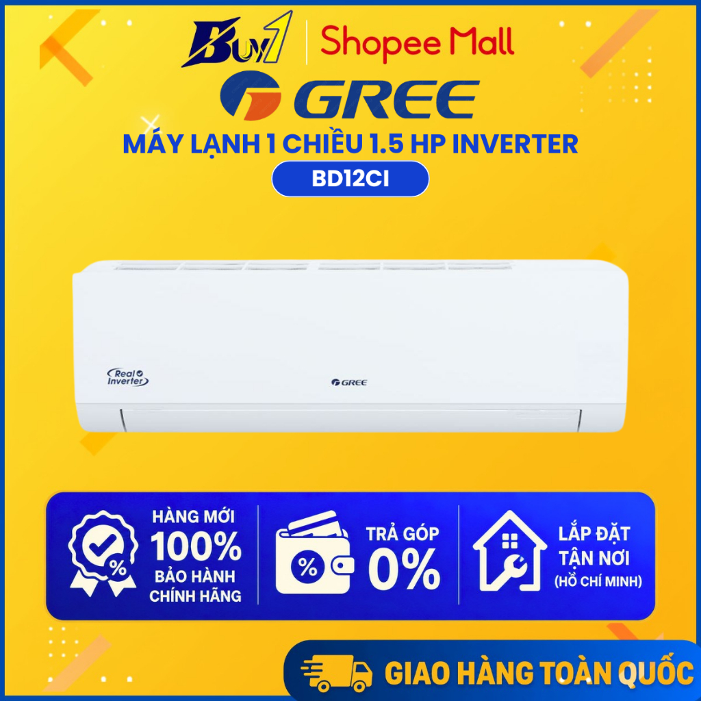 BD12CI - Máy lạnh Gree Inverter 1.5 HP BD12CI - Hàng Chính Hãng