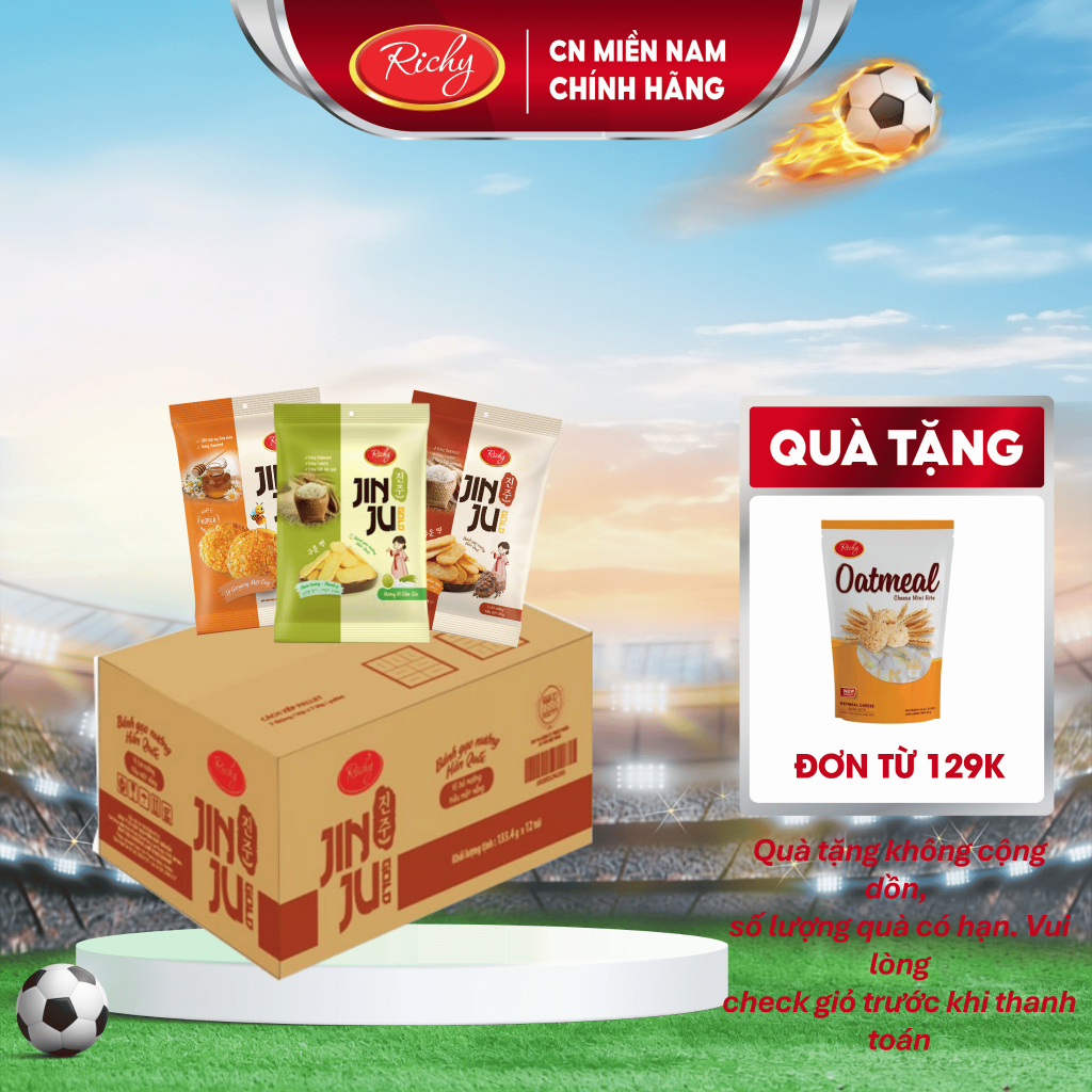 Thùng bánh gạo Jinju, Bánh gạo mật ong, Bánh gạo cốm sữa, Bánh gạo muối hồng, Bánh gạo bò tiêu, - Bá