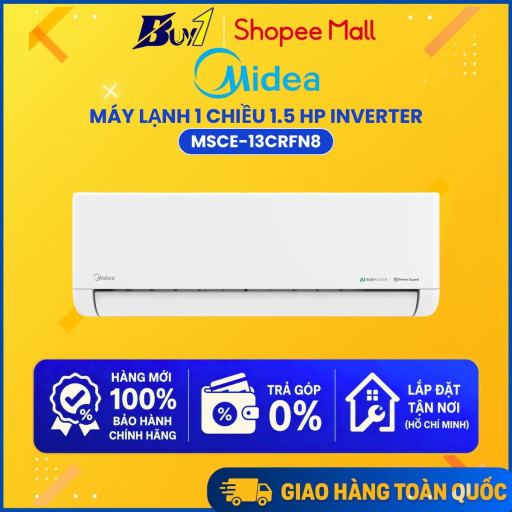 MSCE-13CRFN8 - Máy lạnh Midea Inverter 1.5 HP MSCE-13CRFN8 - Hàng Chính Hãng