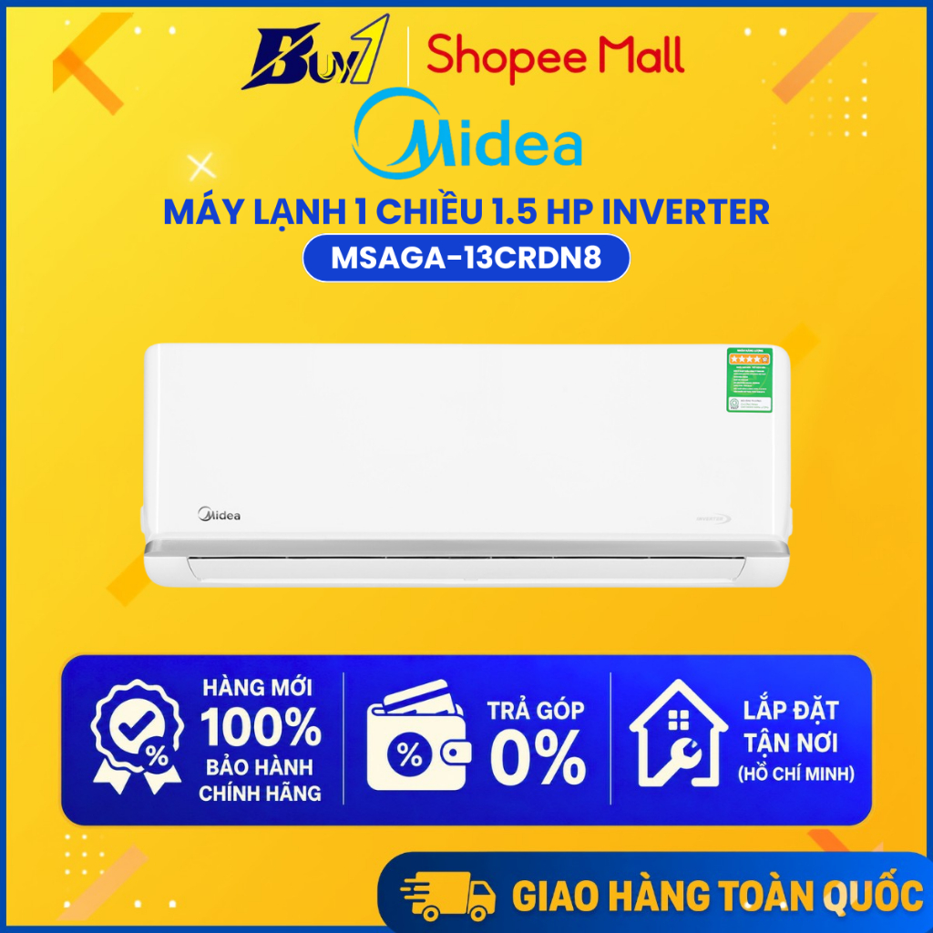 MSAGA-13CRDN8 - Máy lạnh Midea Inverter 1.5 HP MSAGA-13CRDN8 - Hàng Chính Hãng