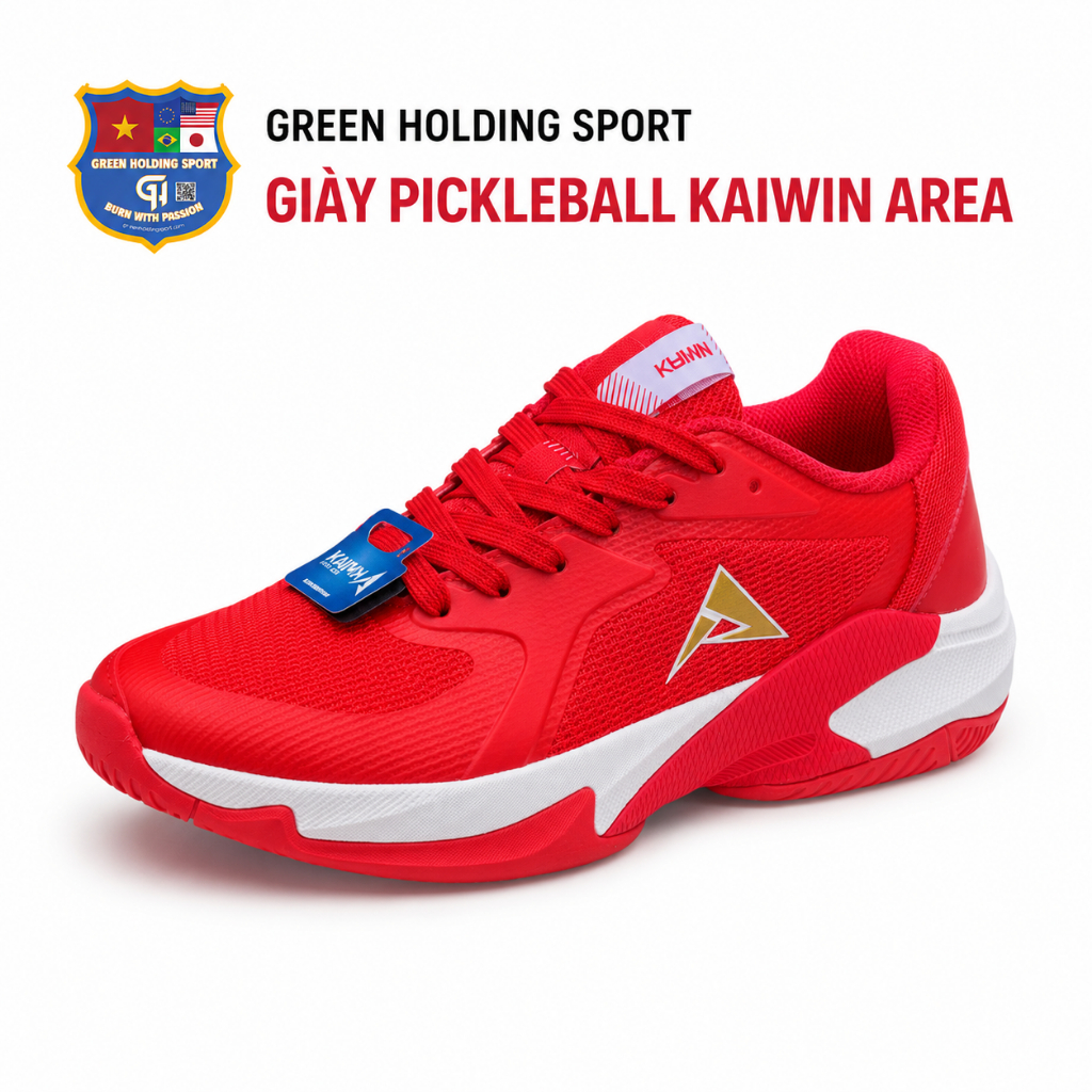 Giày Pickleball Kaiwin Area Chính Hãng – Đế Cao Su Chống Trượt, Êm Chân, Thoáng Khí