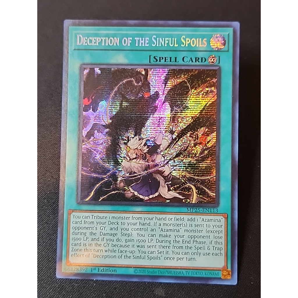 Uk prismatic secret rare [ Dưa Hấu Yugioh ] Lá bài thẻ deception of the sinful spoils spell