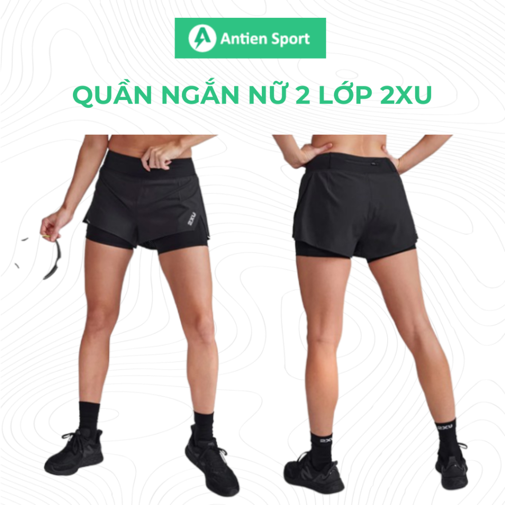 Quần Ngắn Nữ 2 lớp 2XU Aero 2-In-1 4 Inch