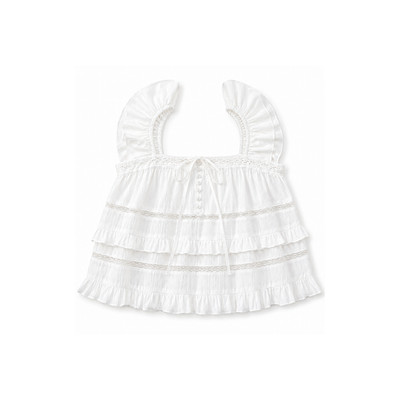 TUBYCATU Áo Kiểu Babydoll Hai Dây Bản To Phối Bèo Ariel Nữ Tính