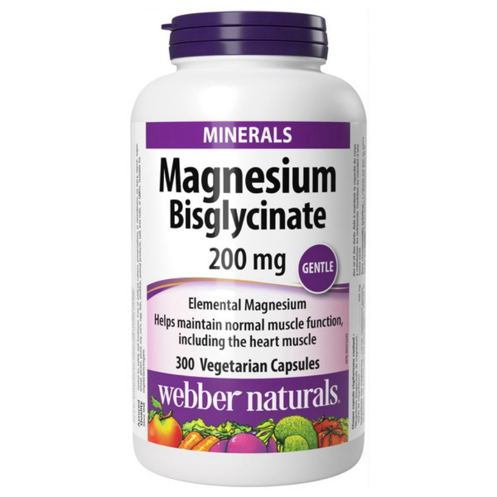 Magnesium Bisglycinate Webber naturals 200mg - Magie hữu cơ 200mg