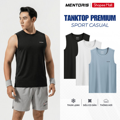 Áo Tanktop Nam MENTORIS Premium Activewear, Form Thể Thao, Co Giãn Linh Hoạt, Thoáng Mát MATT26S011