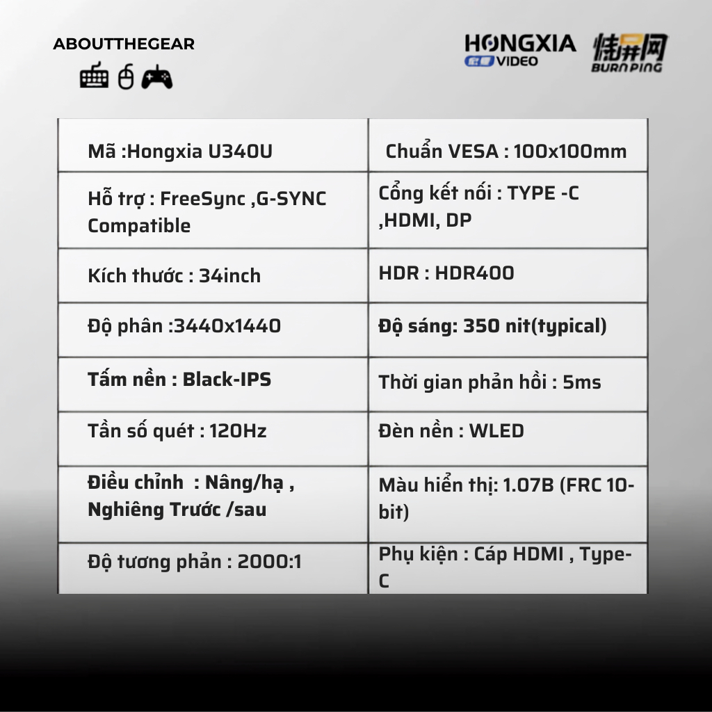Màn hình 4K Ultrawide Hongxia U340U chuyên game AAA, đồ họa (NEWSEAL-BH 36 THÁNG) | BigBuy360 - bigbuy360.vn