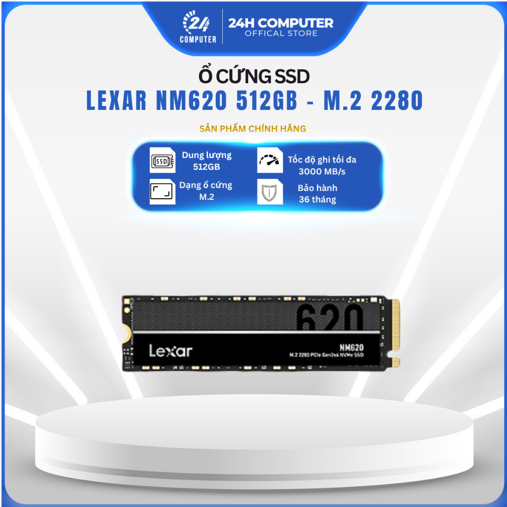 [ FULL VAT ] Ổ cứng SSD Lexar NM620 M.2 2280 512GB | NEW | CHÍNH HÃNG | BẢO HÀNH 36 THÁNG