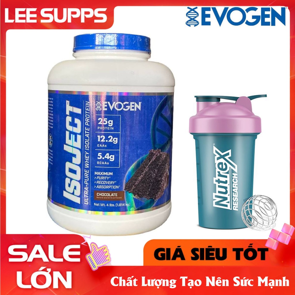 Evogen IsoJect Whey Protein Socola | 1.8kg | Phục Hồi Cơ Bắp, Hỗ Trợ Tăng Cơ Hiệu Quả