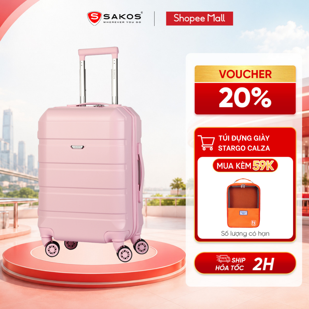 Vali Kéo Nhựa Du Lịch SAKOS AVENIR Z22 Size S (20 inch) Khóa TSA Nhựa PC Chất Lượng Cao Bền Bỉ Bảo Hành Chính Hãng | BigBuy360 - bigbuy360.vn