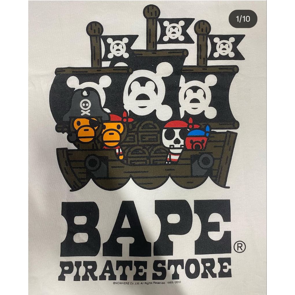 Áo thun bape ba pe khỉ pirate nam nữ 2hand 2nd real authentic auth chính hãng