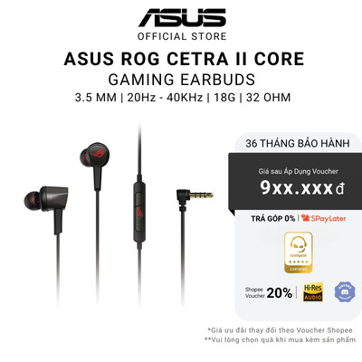 Tai nghe ASUS ROG CETRA II CORE 3.5mm Đen 90YH02V0-B2UA00 BẢO HÀNH 24 THÁNG