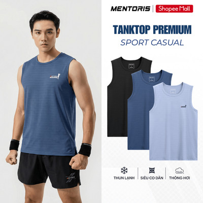 Áo Tanktop Nam MENTORIS Premium Activewear, Siêu Thoáng Khí,Form Thể Thao,Vận Động Thoải Mái MATT26S012