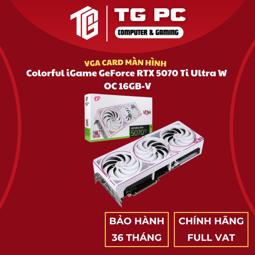 [SẢN PHẨM NEW FULL VAT] VGA CARD MÀN HÌNH Colorful iGame GeForce RTX 5070 Ti Ultra W OC 16GB-V - BẢO