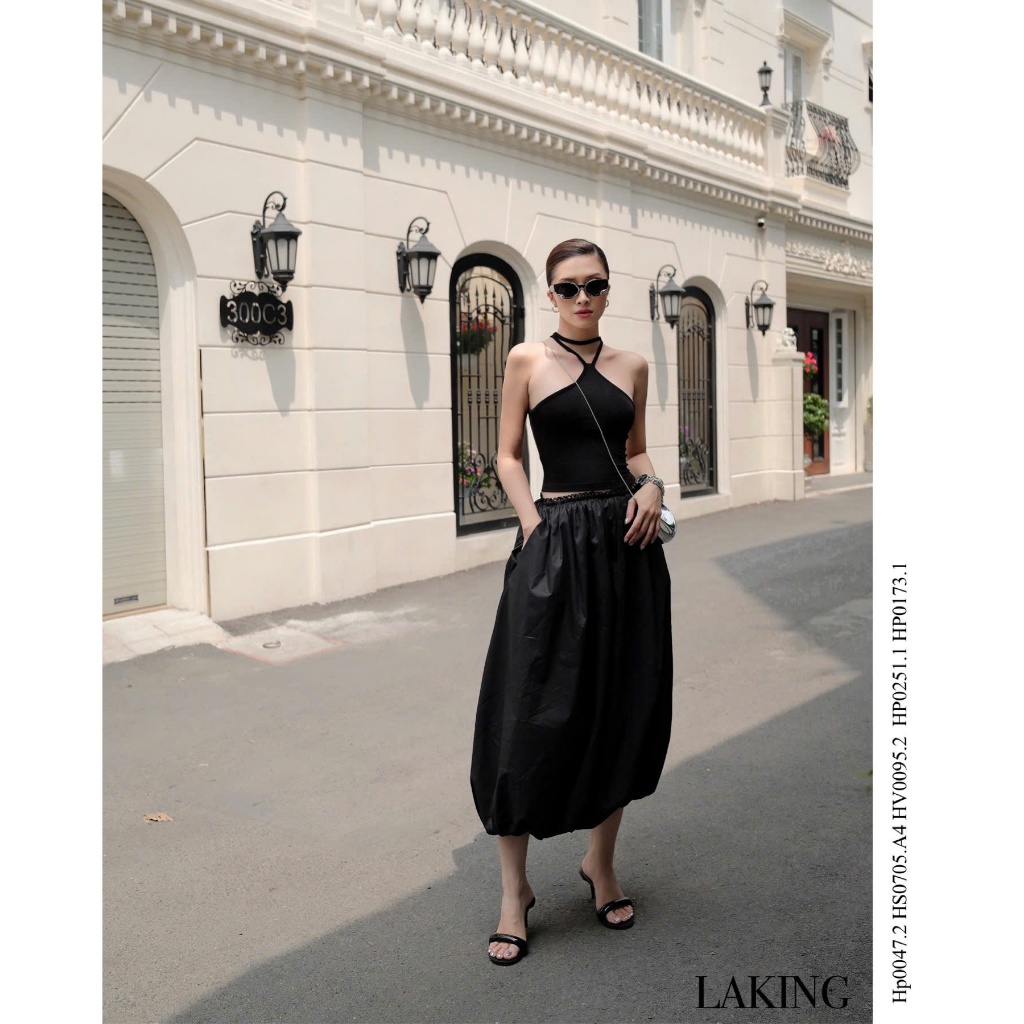 LAKING —VÁY ĐEN DÀI BỒNG  (V952)