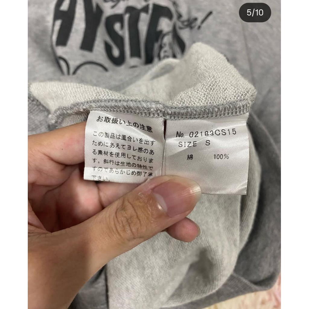 Áo thun tay dài sweater hysteric glamour Nhật bản japan like new nam nữ 2hand 2nd real authentic aut