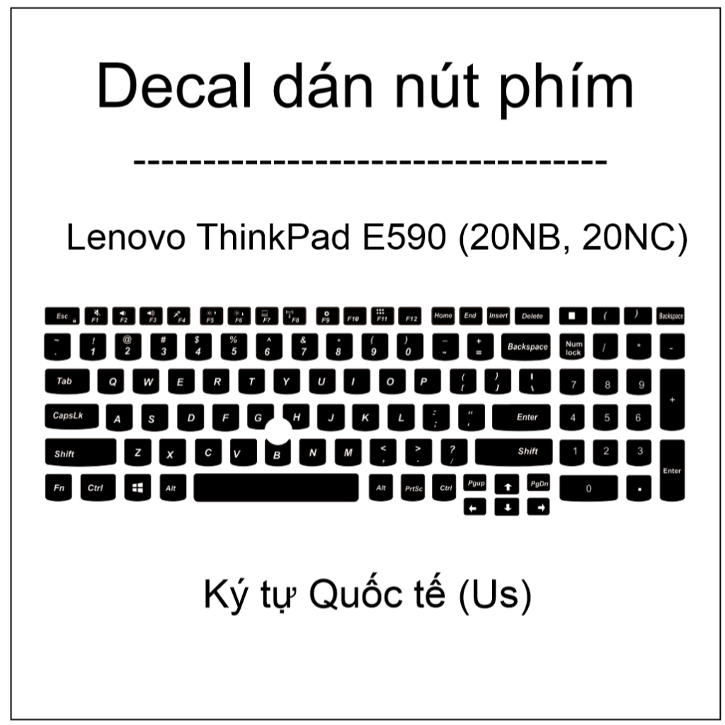 Decal dán nút phím cho máy Lenovo ThinkPad E590 , 20NB,  20NC
