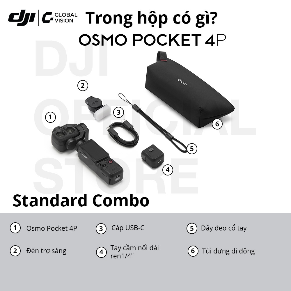 (Siêu phẩm mới) DJI Osmo Pocket 4P Camera Vlog 4K | CMOS 1-inch (DJI OP 4P) | BigBuy360 - bigbuy360.vn
