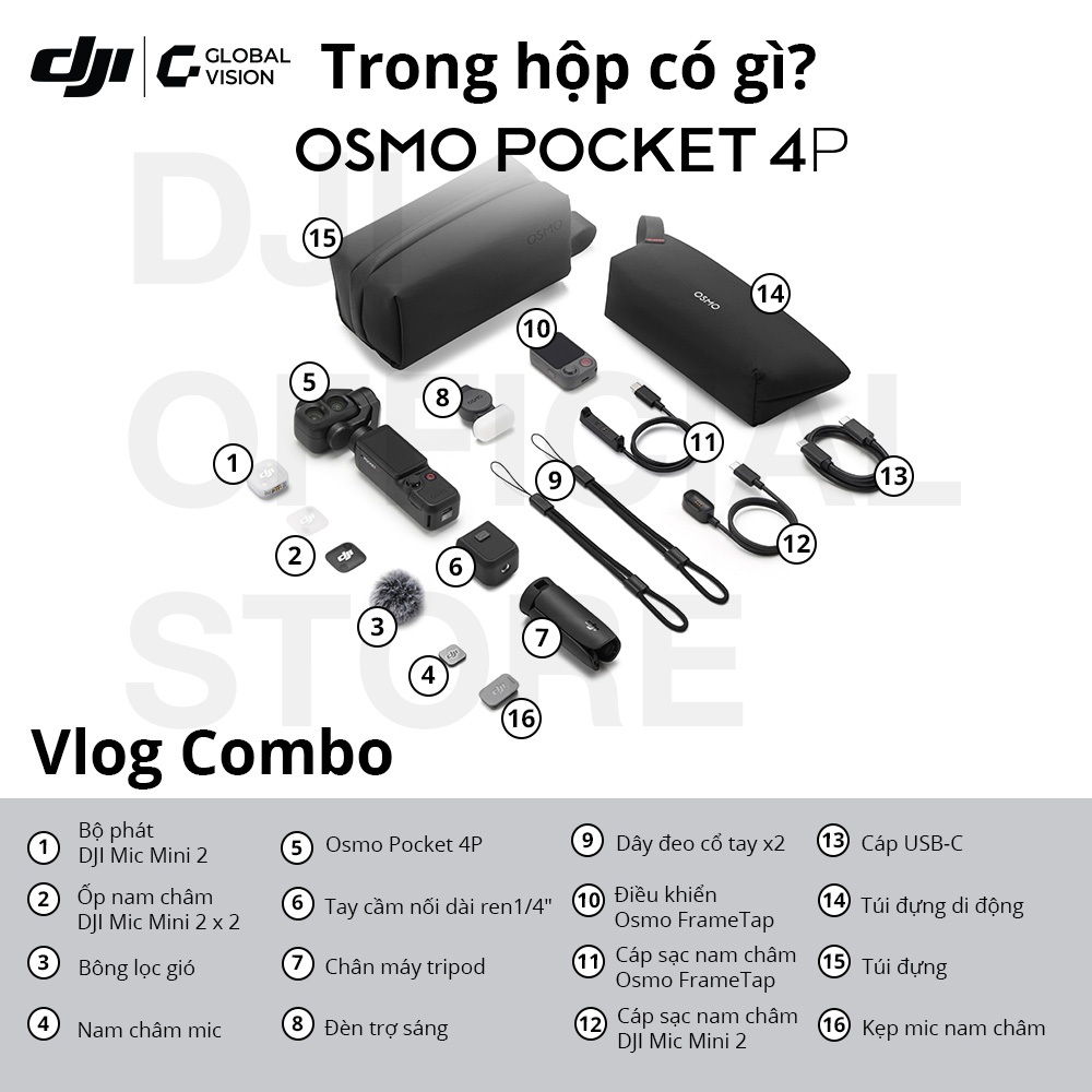 (Siêu phẩm mới) DJI Osmo Pocket 4P Camera Vlog 4K | CMOS 1-inch (DJI OP 4P) | BigBuy360 - bigbuy360.vn