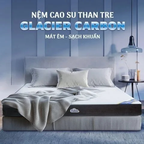 Nệm cao su than tre Premium Glacier Carbon The Felix