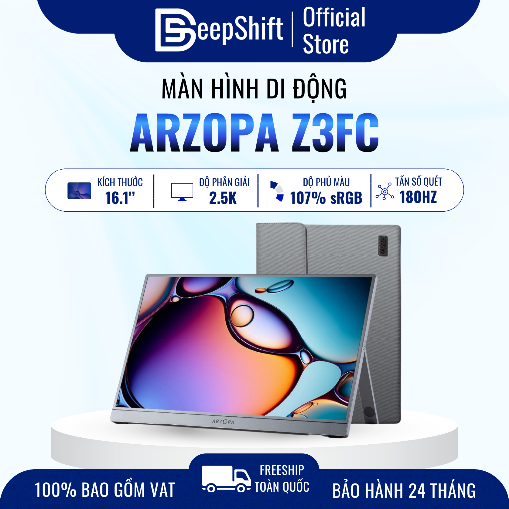 Màn hình di động ARZOPA Z3FC 16.1" IPS 180Hz 2.5K 107% sRGB HDR | Cho PC, Laptop, Mobile
