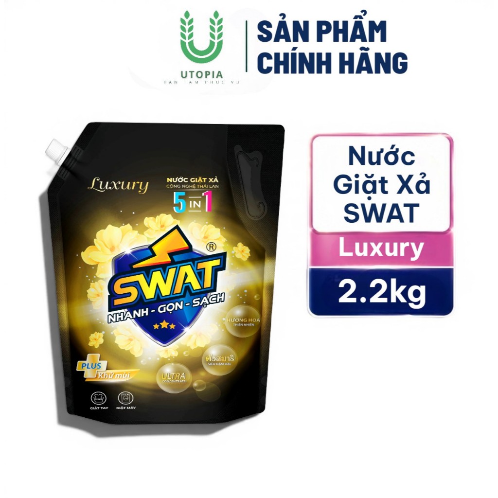 Nước giặt xả 5n1 Swat Luxury túi 2.2 kg
