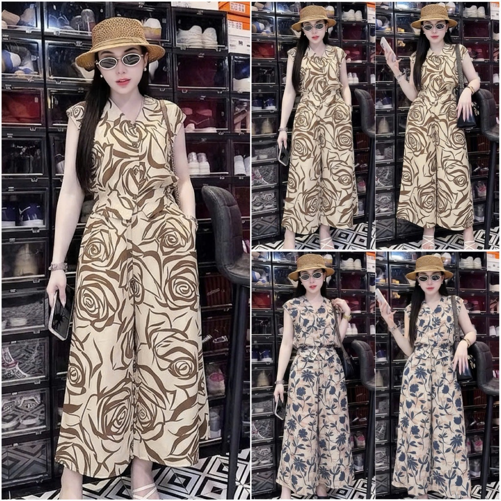 Sét quần giả váy, HT50 sét bộ đi biển cho nữ
