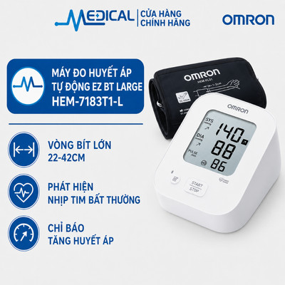 Máy đo huyết áp tự động OMRON Hem-7121/HEM-7143T/HEM-7183T1-L/HEM-7183-C lưu kết quả 30 lần -MEDICAL