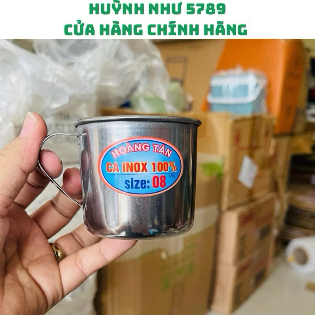 [CHÍNH HÃNG]Ca inox có quai -Ca uống nước ca có quai size 8cm