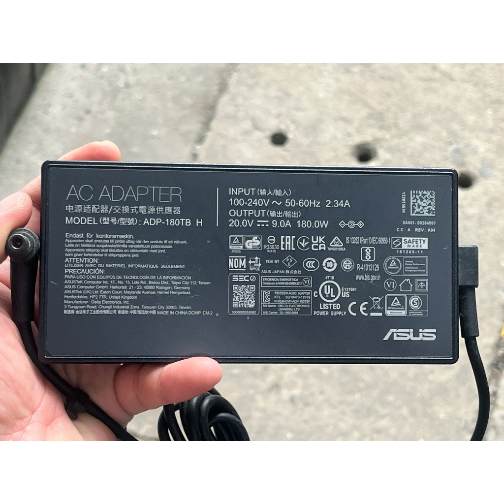 Bán sạc Laptop Asus Gaming Chân Kim , 180W ( 20V - 9A )  Hàng Cũ Zin Theo Máy , Chính Hãng