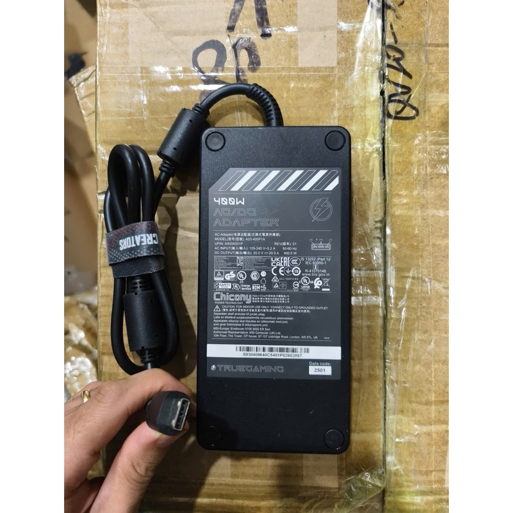 Sạc dành cho Laptop MSI Titan 18 HX A14VHG/i9-14900HX/RTX4080/RTX4090 ADP-400CB B AC/DC Adapter