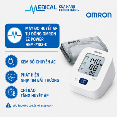Máy đo huyết áp bắp tay tự động OMRON HEM-7142T2/ HEM-7183C EZ BTLARGE chính hãng bảo hành 5 năm