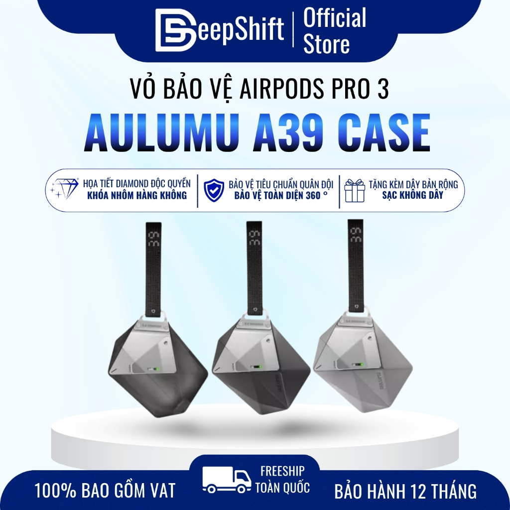 Case Tai Nghe Aulumu A39 | TPU Chống Sốc | Khóa Kim Loại | Có Dây Đeo | Pro 3