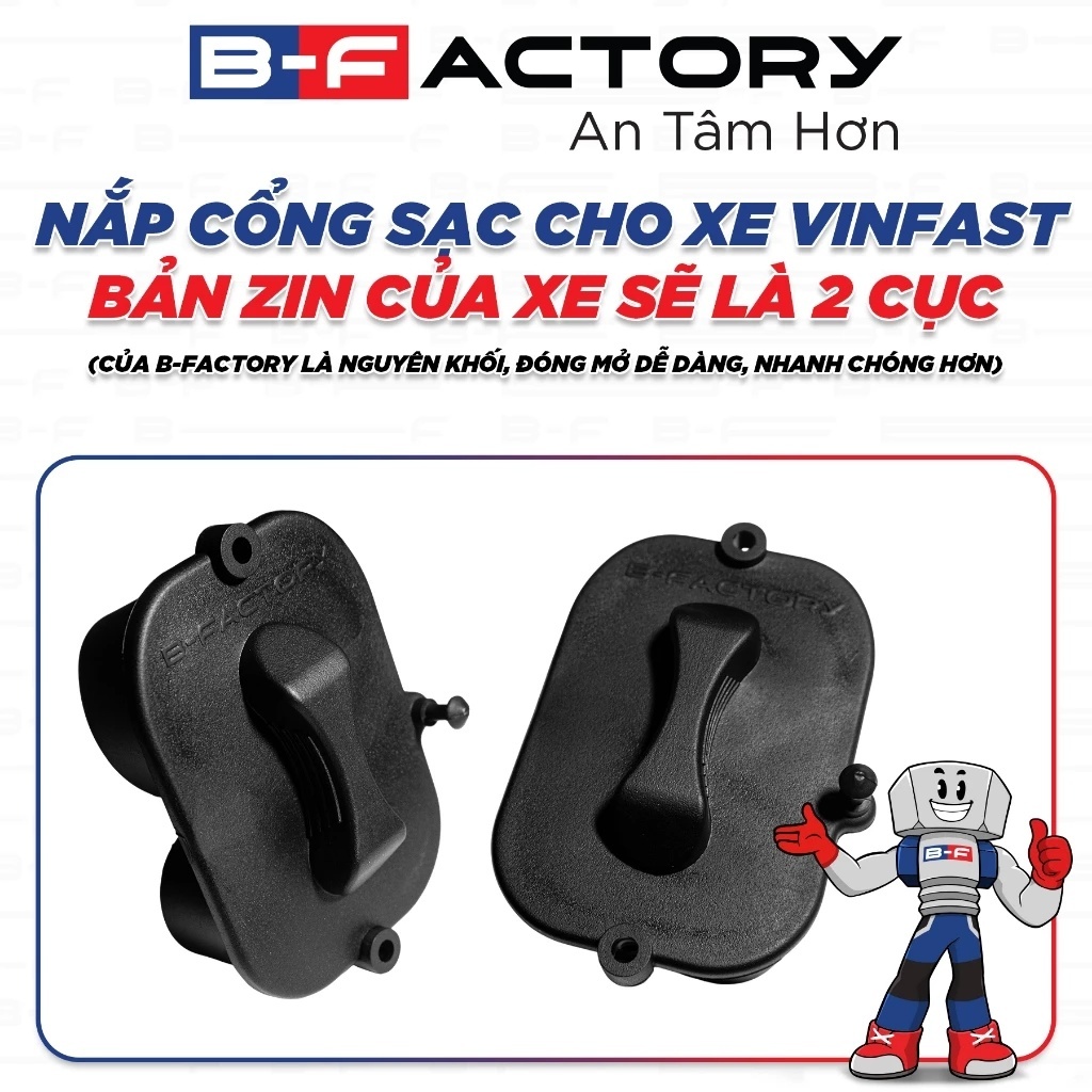 Nắp Cổng Sạc (KHÔNG KÈM DÂY) cho các dòng xe ôtô điện Vinfast. Hãng B-Factory-Chất liệu nhựa PVC dẻo