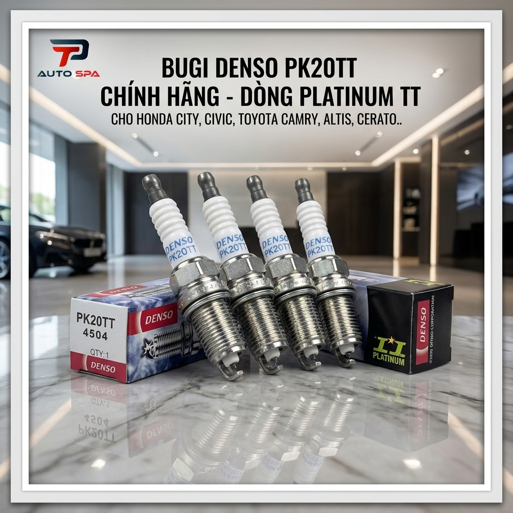 Bugi Denso PK20TT Chính Hãng - Dòng Platinum TT Cho Honda City, Civic, Toyota Camry, Altis, Cerato..