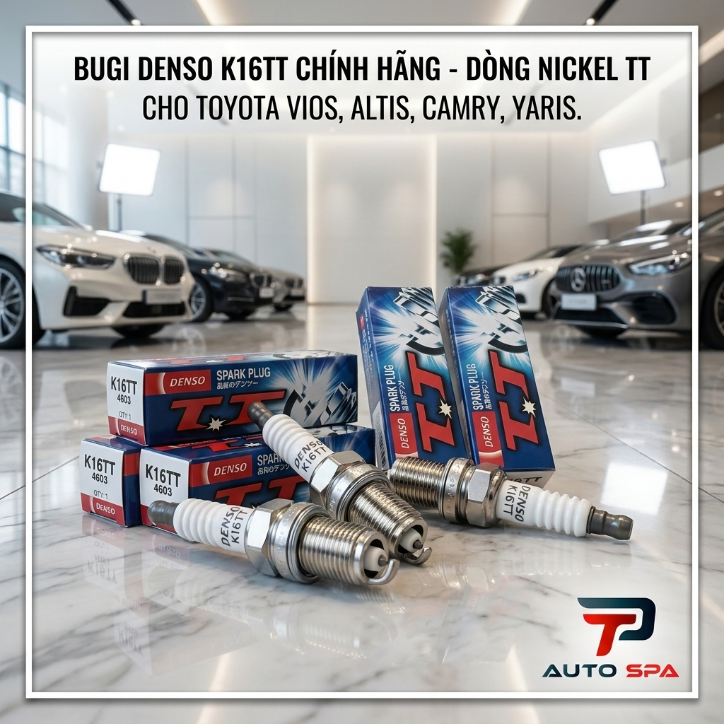 Bugi Denso K16TT Chính Hãng - Dòng Nickel TT Tiết Kiệm Xăng Cho TOYOTA Vios, Altis, Camry, Yaris.