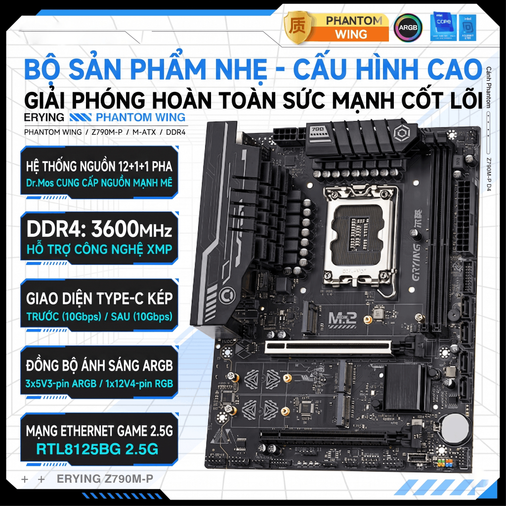 Mainboard Erying Z690M/Z790M WiFi/D4 - Mới 100% FullBox - BH 36Th - Rẻ Nhất Sàn - Bo Mạch Chủ