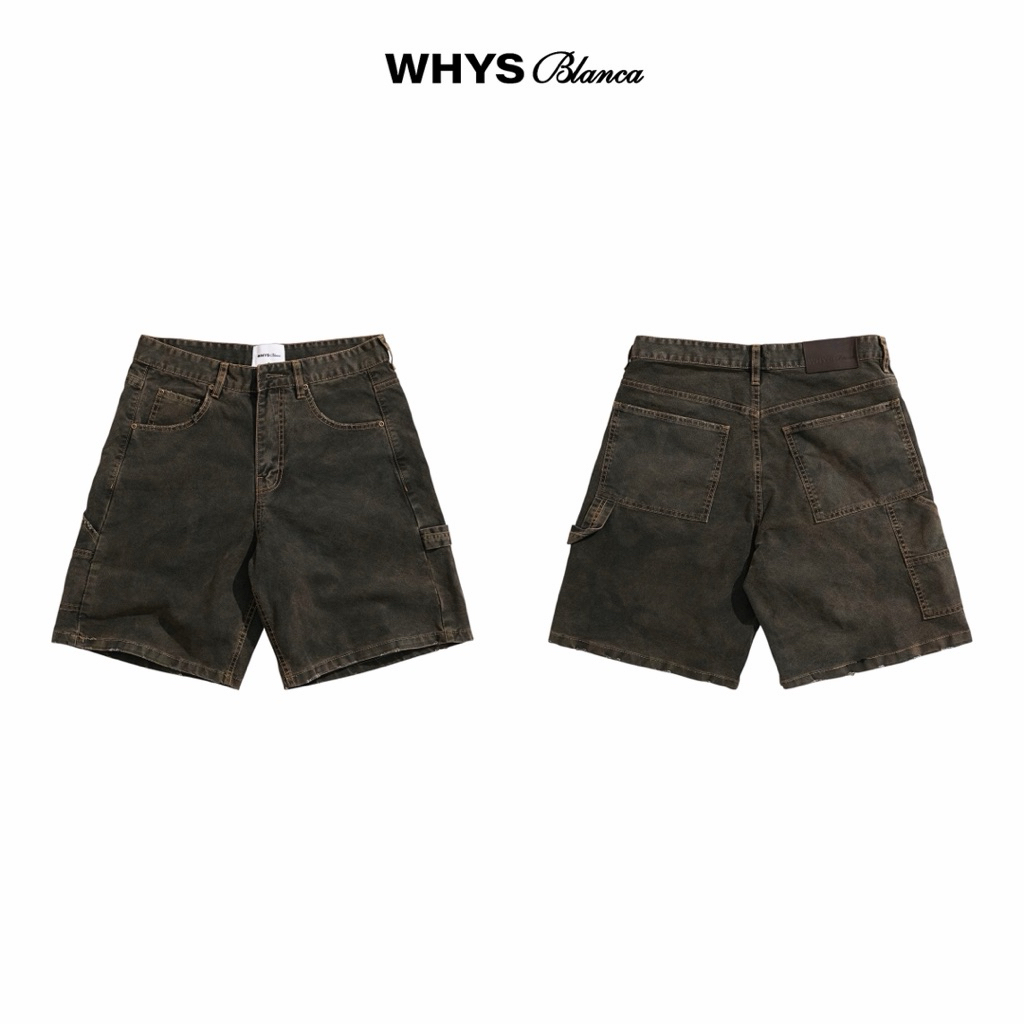 WHYS SHORT JEANS L502 - Quần short jeans đùi rêu Whys blanca.