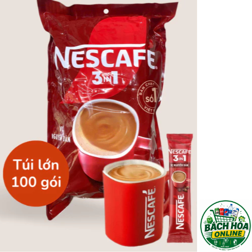 100 Gói Cà phê Nescafe 3 in 1 vị nguyên bản 1.6Kg 16g×100 gói