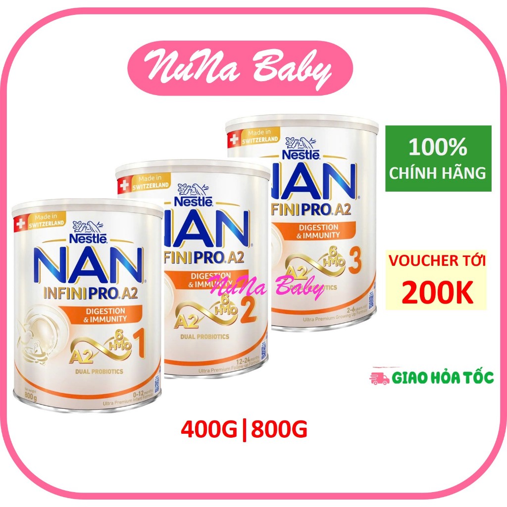 Sữa bột Nestlé NAN INFINIPRO A2 1 2 3 400g, 800g