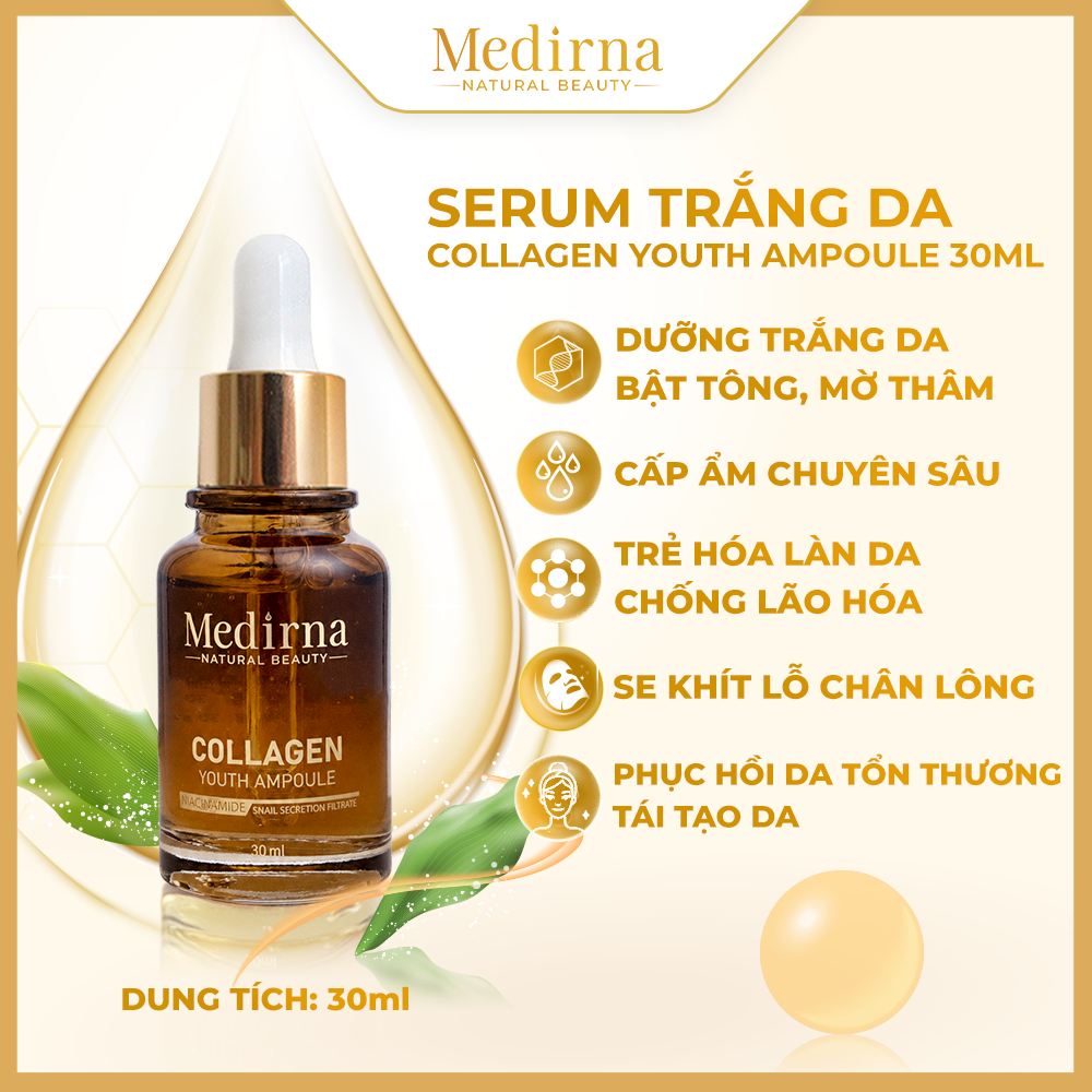 Serum Collagen Dưỡng Trắng Da Mờ Thâm, Cấp Ẩm Sâu, Trẻ Hóa Làn Da MEDIRNA NATURAL BEAUTY Collagen Yo