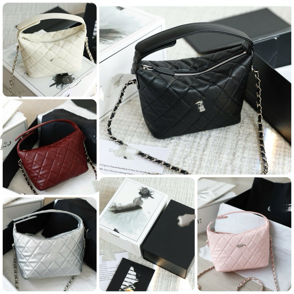 Túi Xách Hobo Trắng Đen Đỏ Bạc Hồng Size 18x15  -  M0626