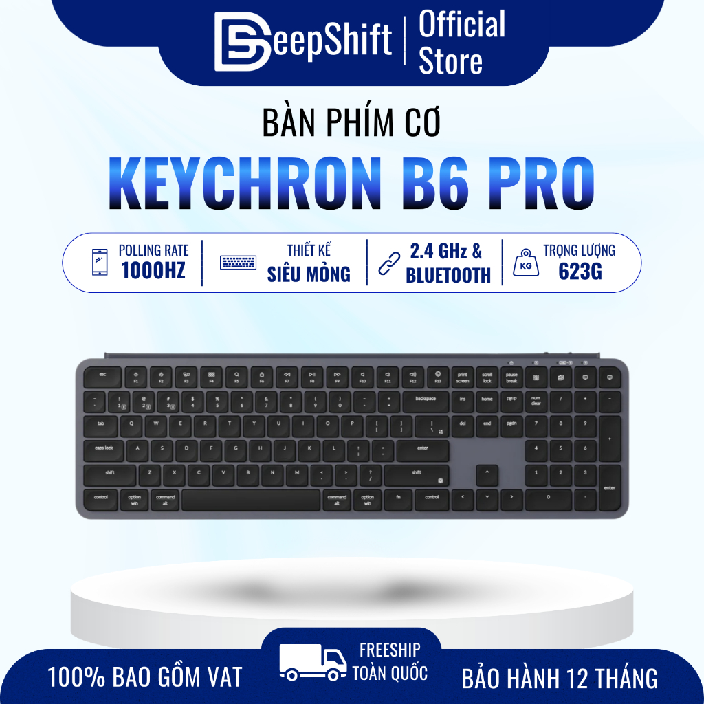 Bàn phím không dây Keychron B6 Pro Ultra-Slim