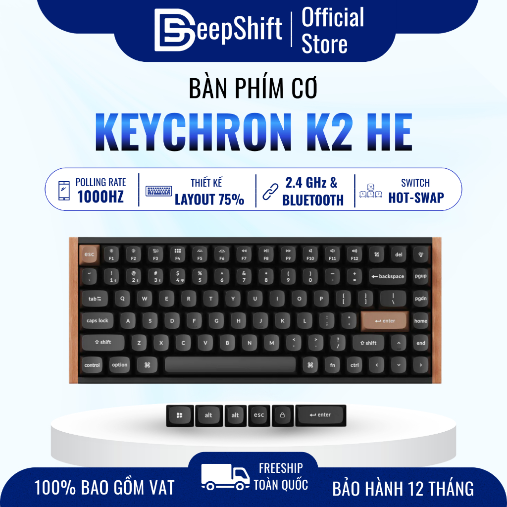 Bàn phím cơ không dây Keychron K2 HE Special Edition (Chính hãng - Hỏa tốc)