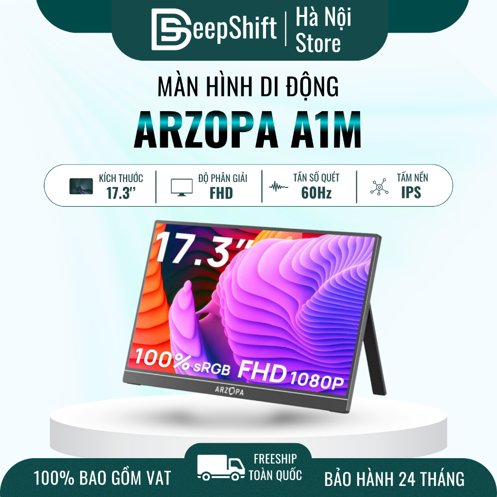 Màn Hình Di Động ARZOPA A1M 17.3" IPS FHD | HDR | Plug & Play | USB-C HDMI | Chính Hãng | Hỏa Tốc