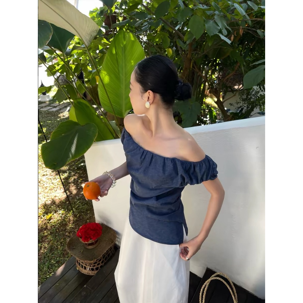 𝗣𝗼𝗹𝗼 𝗟𝗶𝗻𝗲𝗻 - |BEELY| - Áo Linen trễ vai