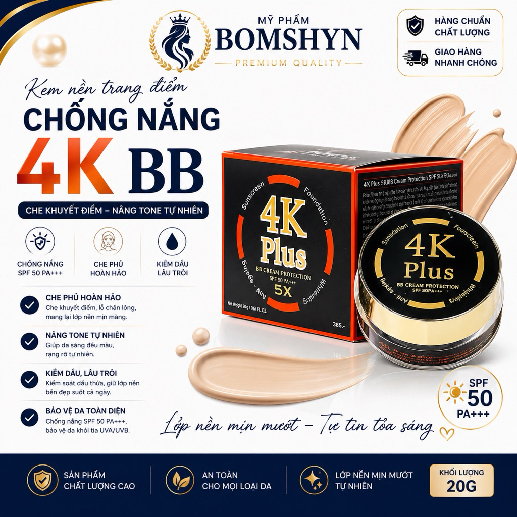 Kem nền trang điểm dưỡng da chống nắng 4K PLUSS 5X BB CREAM 20gam