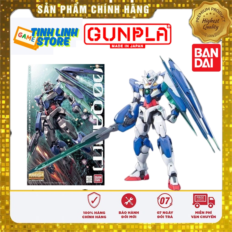 Mô Hình Lắp Ráp Bandai Gunpla MG 1/100 00 Qan[T] (00 Quantum) Chính Hãng