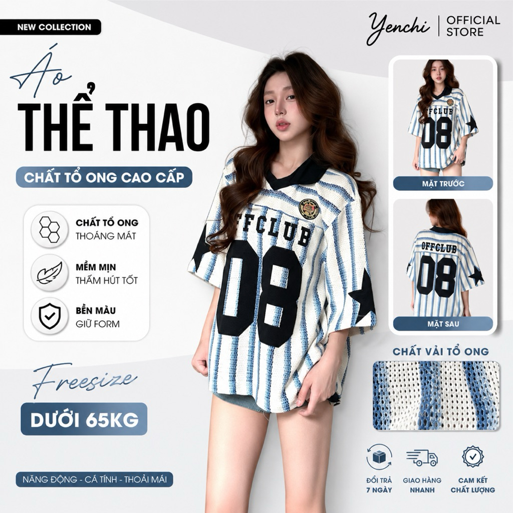 Áo Len Tổ Ong Cổ Tim 08 Dáng Rộng, Áo Thun Tay Lỡ Oversize Phong Cách Thể Thao Jersey Hàn Quốc Unise