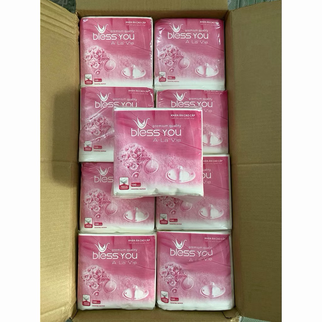 COMBO 12 GÓI KHĂN GIẤY Khăn Napkin Bless You Alavie 33x33